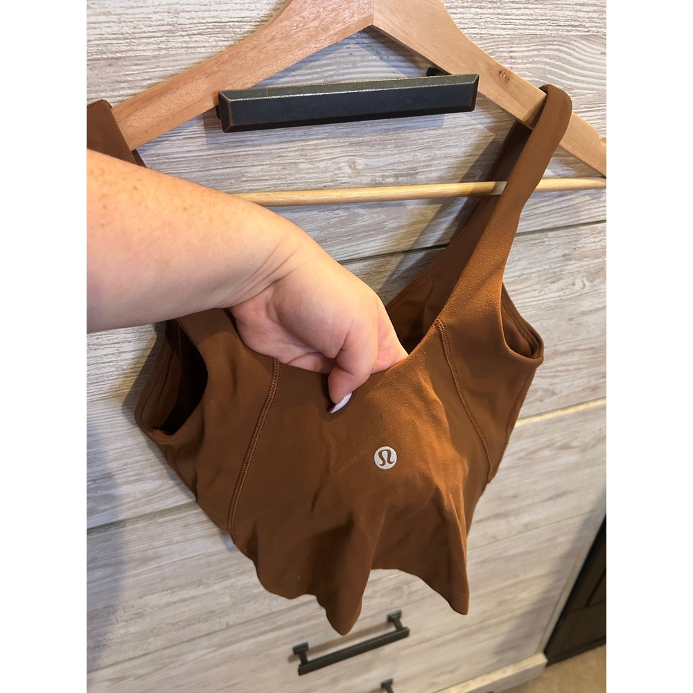 Lululemon Align Tank Top Brown V-Neck Cropped Yoga Bra Size 2 - Picture 4 of 6